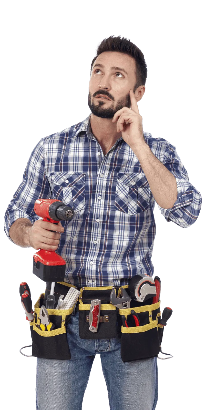 subcontractor holding a drill